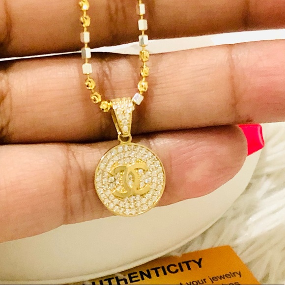 10k solid real gold iced out in genuine Swarovski VVS  crystals, free appraisal - Picture 3 of 5